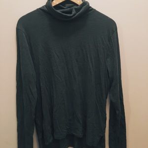 Madewell Whisper Cotton Turtleneck (Steel Green)